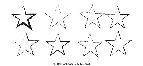 Star stroke icon set. vector isolated on a white background. vector illustration.