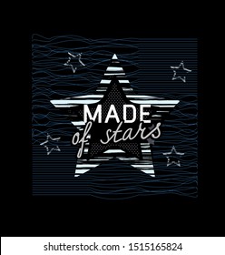Star stylish t-shirt and apparel abstract design. Vector print, typography, poster.