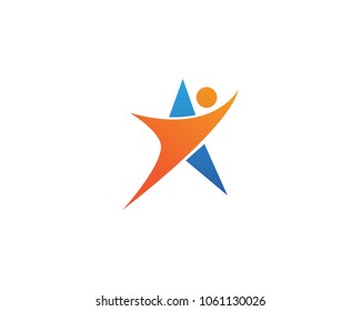 Star success logo people business