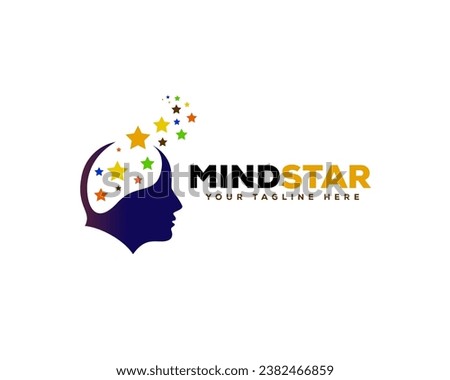 star success mind head logo icon symbol design template illustration inspiration