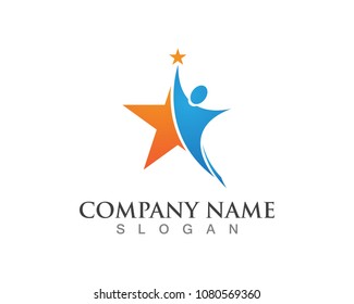 Star success people care logo and symbols template