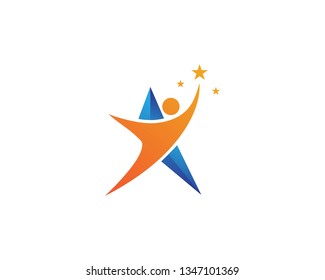 Star success people care logo and symbols template