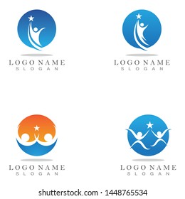 Star success people care logo and symbols template