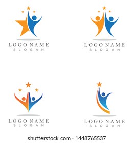 Star success people care logo and symbols template