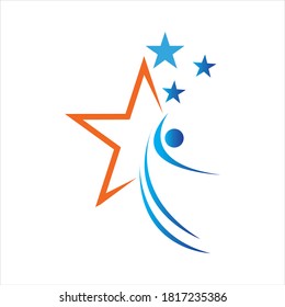 Star success people care logo and symbols template