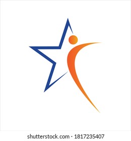 Star success people care logo and symbols template