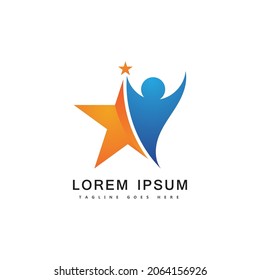 Star success people care logo and symbols template