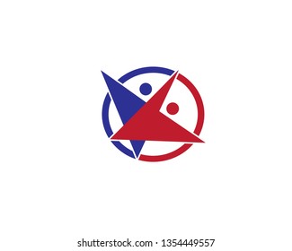 Star success people logo and symbols - Vector
