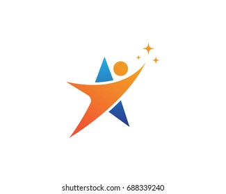 Star Success People Logo And Symbols