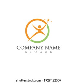Star success people logo vector
