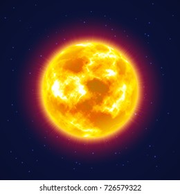 Star sun background night sky cartoon style. Star sun against the background of the night sky in cartoon style for designers and illustrators. Heaven body as a vector illustration