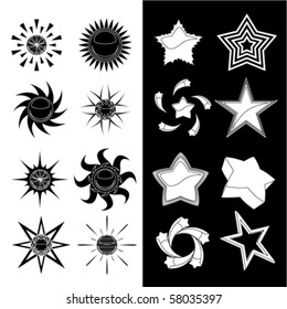 star and sun symbols
