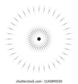 star sunburst sunbeam circle round design element vector template isolated black and white monochrome halftone