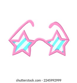 Gafas de sol de estrellas. Ilustración vectorial en estilo plano de dibujos animados aislados en fondo blanco.