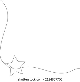 Estrella en línea giratoria. Dibujo continuo de una línea. Ilustración vectorial minimalista.
