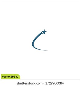 icono del swoosh star, ilustración de elemento simple. diseño de símbolos de concepto de éxito. Se puede utilizar para la plantilla de logotipo