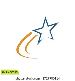 star swoosh icon, Simple element illustration. success concept symbol design. Can be used for logo template