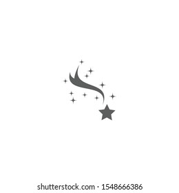 Star with swoosh icon Template vector illustration design