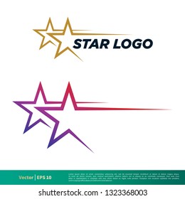 Star Swoosh Icon Vector Logo Template Illustration Design. Vector EPS 10.