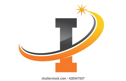 Star Swoosh Letter I