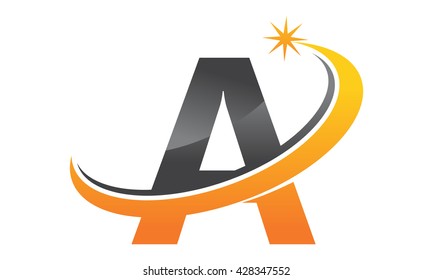 Star Swoosh Letter A