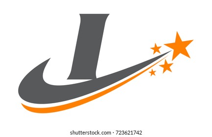Star Swoosh Letter I