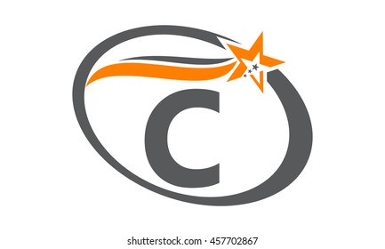 Star Swoosh Letter C