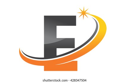 Star Swoosh Letter E