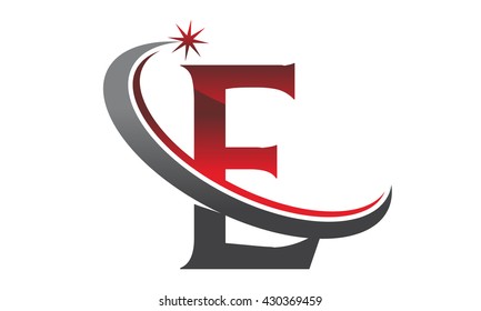 Star Swoosh Letter E