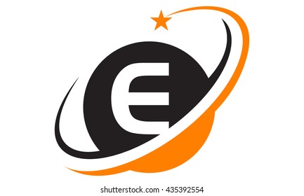 Star Swoosh Letter E