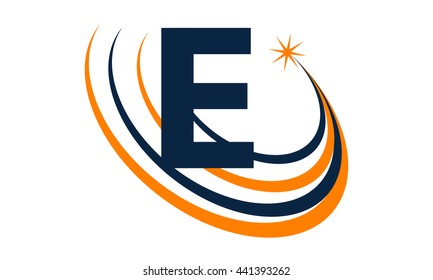 Star Swoosh Letter E