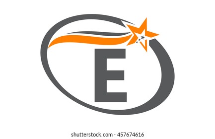 Star Swoosh Letter E