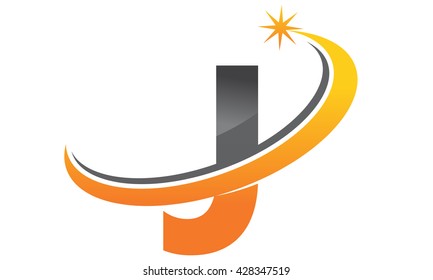 Star Swoosh Letter J
