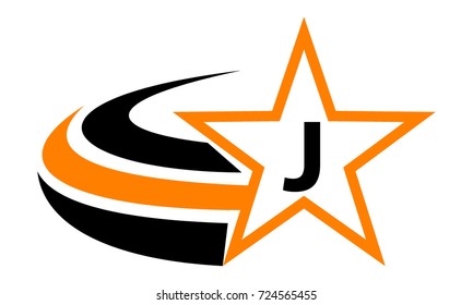 Star Swoosh Letter J