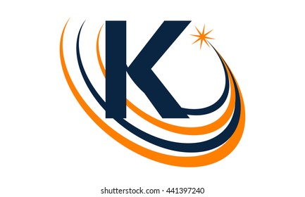 Star Swoosh Letter K