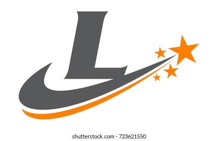 Star Swoosh Letter L