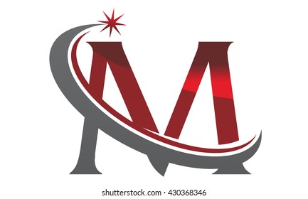Star Swoosh Letter M