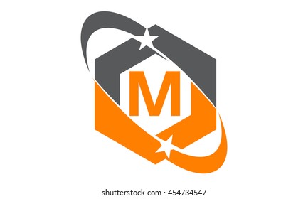 Star Swoosh Letter M