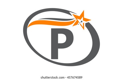 Star Swoosh Letter P