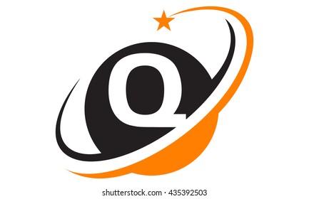 Star Swoosh Letter Q