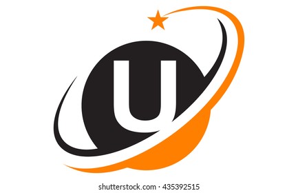 Star Swoosh Letter U