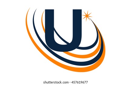 Star Swoosh Letter U