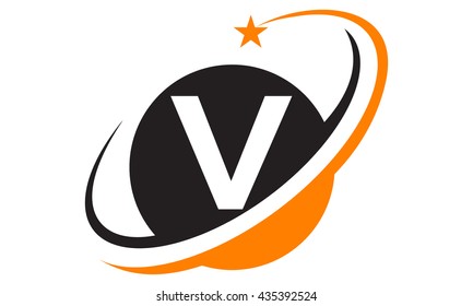 Star Swoosh Letter V