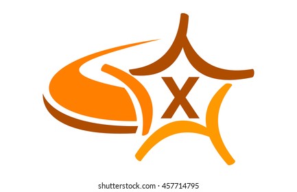 Star Swoosh Letter X
