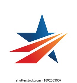 star swoosh logo vector template