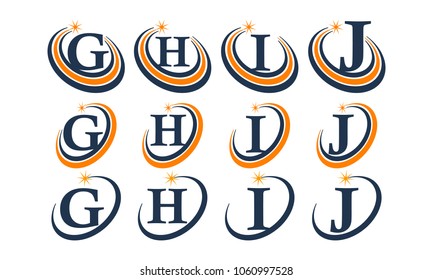 Star Swoosh Template Initial Set