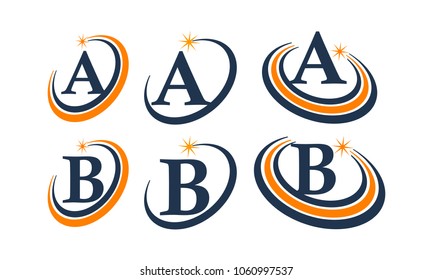 Star Swoosh Template Initial Set