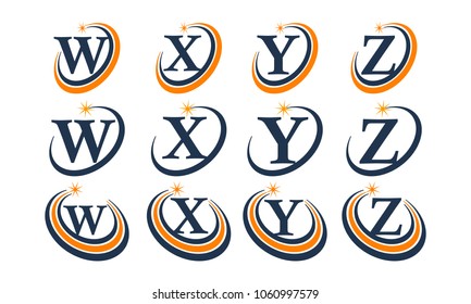 Star Swoosh Template Initial Set