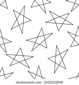 star symbol bright drawing simple pattern textile background line doodle coloring 
