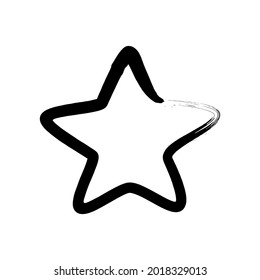 Star symbol. Brush style. Star icon. Grunge design